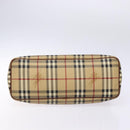 BURBERRY Nova Check Tote Bag PVC Beige Gold Auth BA5186-9