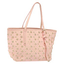 Jimmy Choo Studs Tote Bag Leather Pink Gold Auth BA5187-1