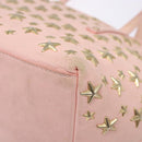 Jimmy Choo Studs Tote Bag Leather Pink Gold Auth BA5187-16