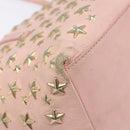Jimmy Choo Studs Tote Bag Leather Pink Gold Auth BA5187-9