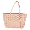 Jimmy Choo Studs Tote Bag Leather Pink Gold Auth BA5187-13