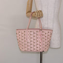 Jimmy Choo Studs Tote Bag Leather Pink Gold Auth BA5187-20