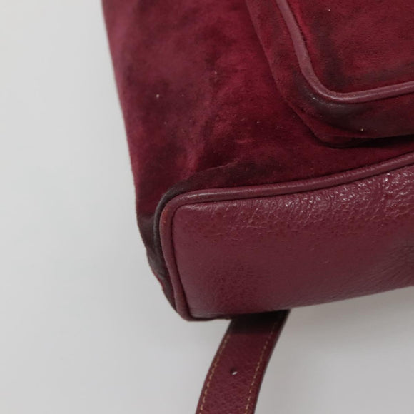 GUCCI Bamboo Backpack Suede Purple Gold 003 1705 0030 Auth BA5188