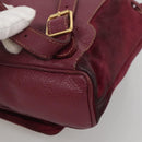 GUCCI Bamboo Backpack Suede Purple Gold 003 1705 0030 Auth BA5188-16