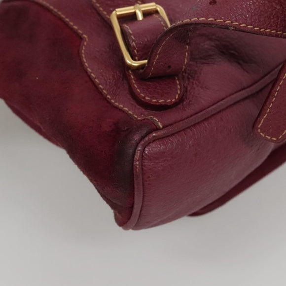 GUCCI Bamboo Backpack Suede Purple Gold 003 1705 0030 Auth BA5188