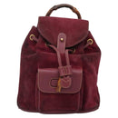 GUCCI Bamboo Backpack Suede Purple Gold 003 1705 0030 Auth BA5188-13