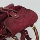 GUCCI Bamboo Backpack Suede Purple Gold 003 1705 0030 Auth BA5188-6