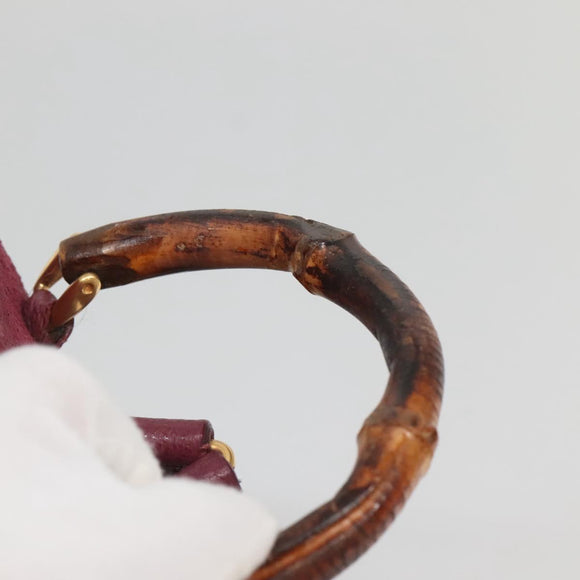 GUCCI Bamboo Backpack Suede Purple Gold 003 1705 0030 Auth BA5188