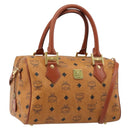 MCM Vicetos Logogram Hand Bag PVC 2way Brown Gold Auth BA5195-1