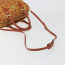 MCM Vicetos Logogram Hand Bag PVC 2way Brown Gold Auth BA5195-14