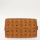 MCM Vicetos Logogram Hand Bag PVC 2way Brown Gold Auth BA5195-5