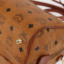 MCM Vicetos Logogram Hand Bag PVC 2way Brown Gold Auth BA5195-15