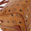 MCM Vicetos Logogram Hand Bag PVC 2way Brown Gold Auth BA5195-16