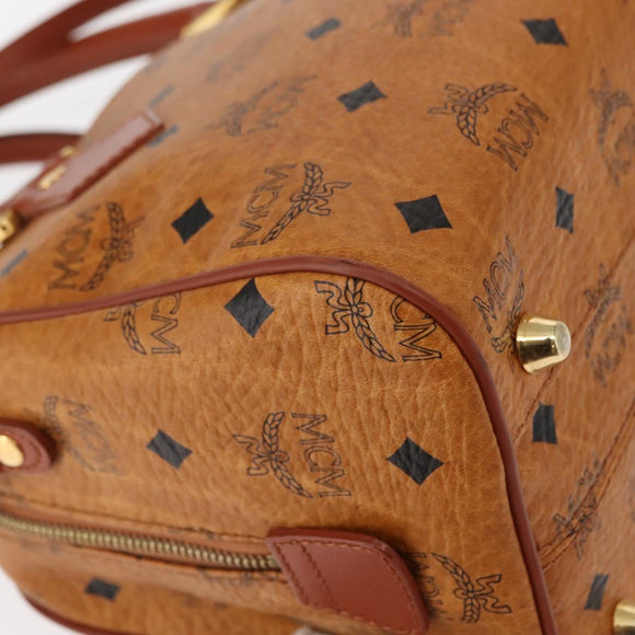 MCM Vicetos Logogram Hand Bag PVC 2way Brown Gold Auth BA5195
