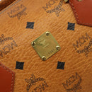 MCM Vicetos Logogram Hand Bag PVC 2way Brown Gold Auth BA5195-11