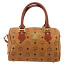 MCM Vicetos Logogram Hand Bag PVC 2way Brown Gold Auth BA5195-13