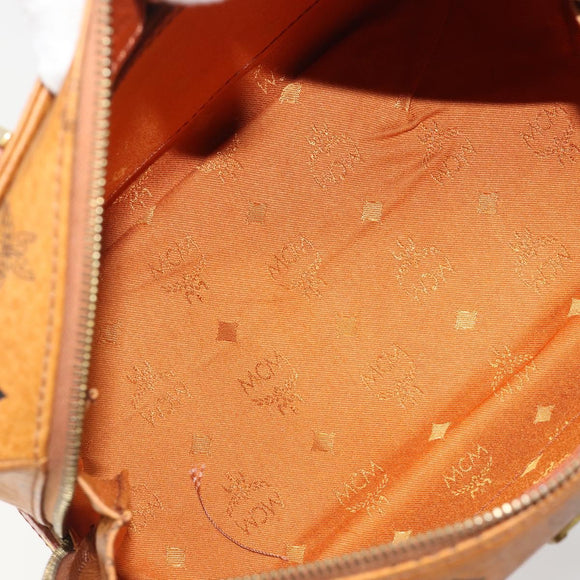 MCM Vicetos Logogram Hand Bag PVC 2way Brown Gold Auth BA5195