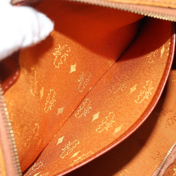 MCM Vicetos Logogram Hand Bag PVC 2way Brown Gold Auth BA5195