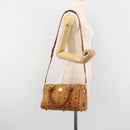 MCM Vicetos Logogram Hand Bag PVC 2way Brown Gold Auth BA5195-28