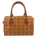 MCM Vicetos Logogram Hand Bag PVC 2way Brown Gold Auth BA5195-2