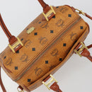 MCM Vicetos Logogram Hand Bag PVC 2way Brown Gold Auth BA5195-6