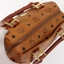 MCM Vicetos Logogram Hand Bag PVC 2way Brown Gold Auth BA5195-6