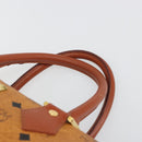 MCM Vicetos Logogram Hand Bag PVC 2way Brown Gold Auth BA5195-9