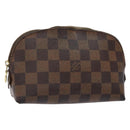 LOUIS VUITTON Damier Ebene Pochette Cosmetic PM Pouch N47516 LV Auth BA5200-1