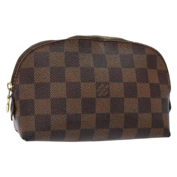 LOUIS VUITTON Damier Ebene Pochette Cosmetic PM Pouch N47516 LV Auth BA5200