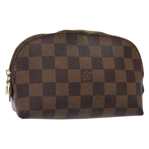 LOUIS VUITTON Damier Ebene Pochette Cosmetic PM Pouch N47516 LV Auth BA5200