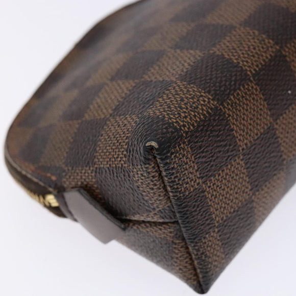 LOUIS VUITTON Damier Ebene Pochette Cosmetic PM Pouch N47516 LV Auth BA5200
