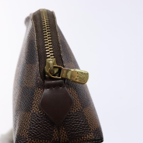 LOUIS VUITTON Damier Ebene Pochette Cosmetic PM Pouch N47516 LV Auth BA5200