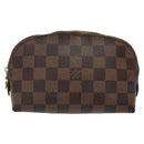 LOUIS VUITTON Damier Ebene Pochette Cosmetic PM Pouch N47516 LV Auth BA5200-13