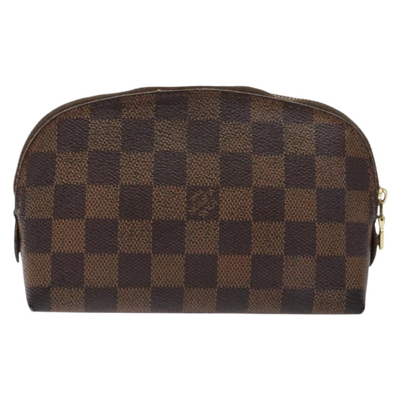 LOUIS VUITTON Damier Ebene Pochette Cosmetic PM Pouch N47516 LV Auth BA5200