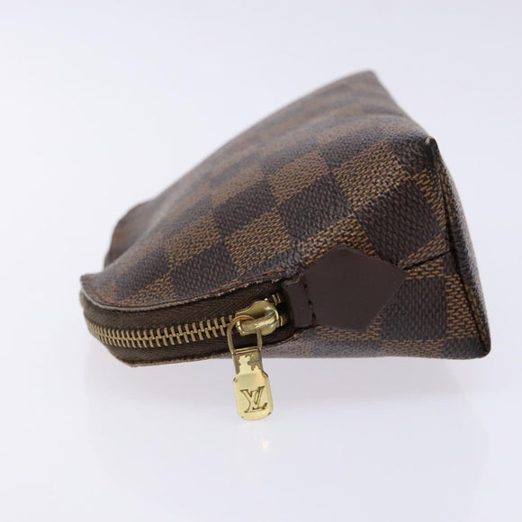 LOUIS VUITTON Damier Ebene Pochette Cosmetic PM Pouch N47516 LV Auth BA5200