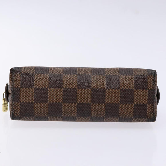 LOUIS VUITTON Damier Ebene Pochette Cosmetic PM Pouch N47516 LV Auth BA5200
