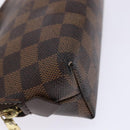LOUIS VUITTON Damier Ebene Pochette Cosmetic PM Pouch N47516 LV Auth BA5200-14