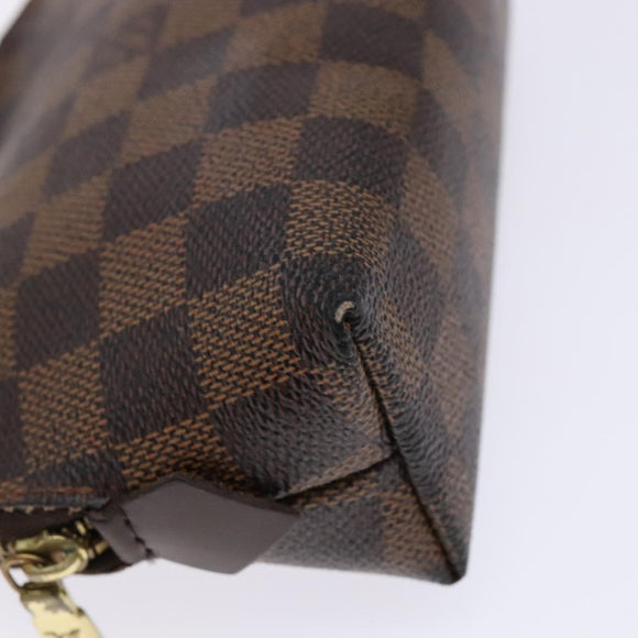 LOUIS VUITTON Damier Ebene Pochette Cosmetic PM Pouch N47516 LV Auth BA5200