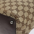 GUCCI GG Canvas Tote Bag Beige Silver 120836 Auth BA5201-8