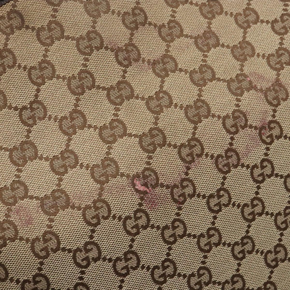 GUCCI GG Canvas Tote Bag Beige Silver 120836 Auth BA5201