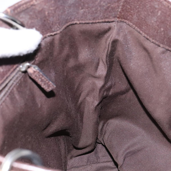 GUCCI GG Canvas Tote Bag Beige Silver 120836 Auth BA5201