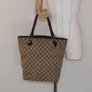GUCCI GG Canvas Tote Bag Beige Silver 120836 Auth BA5201-23