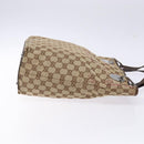 GUCCI GG Canvas Tote Bag Beige Silver 120836 Auth BA5201-3