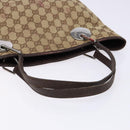 GUCCI GG Canvas Tote Bag Beige Silver 120836 Auth BA5201-7