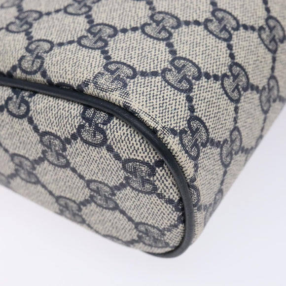 GUCCI GG Supreme Sherry Line Clutch Bag PVC Navy Gold 56 01 012 Auth BA5206