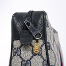 GUCCI GG Supreme Sherry Line Clutch Bag PVC Navy Gold 56 01 012 Auth BA5206-12