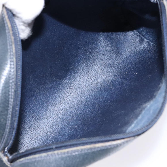 GUCCI GG Supreme Sherry Line Clutch Bag PVC Navy Gold 56 01 012 Auth BA5206