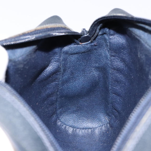 GUCCI GG Supreme Sherry Line Clutch Bag PVC Navy Gold 56 01 012 Auth BA5206