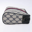 GUCCI GG Supreme Sherry Line Clutch Bag PVC Navy Gold 56 01 012 Auth BA5206-4