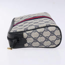 GUCCI GG Supreme Sherry Line Clutch Bag PVC Navy Gold 56 01 012 Auth BA5206-5